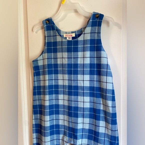 Sweetdil blue plaid longalls overalls jumpsuit 24m NWT - Picture 7 of 8